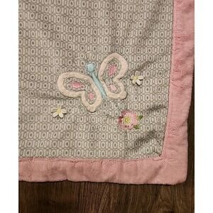 Koala Baby Blanket Pink Gray Minky Plush Embroidered Butterfly Flowers Toys R Us